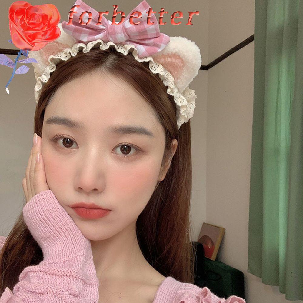 Băng Đô Tai Mèo Phối Ren Nhiều Màu Dễ Thương Phong Cách Hàn Quốc Thời Trang Cho Nữ