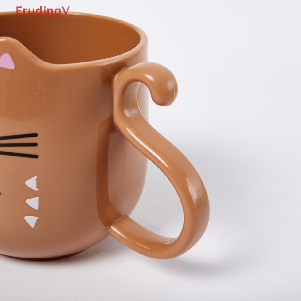 Cốc Đánh Răng Dày Họa Tiết Mèo Hoạt Hình Dễ Thương