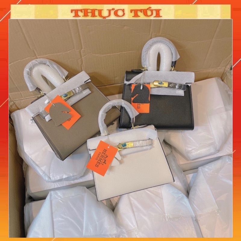 Túi Xách Nữ HM kelly Size 21cm dáng cao da xước hàng chuẩn VIP Full hộp tặng khăn
