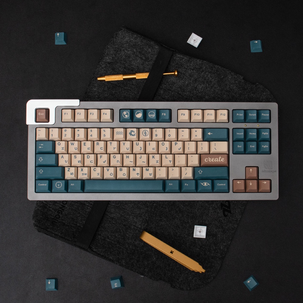 Bộ nút bàn phím cơ Keycap Earth Tones PBT Dyesub - Cherry Profile - 129 nút
