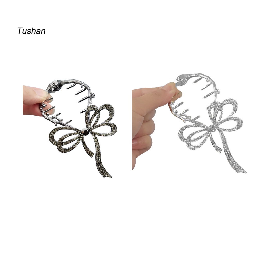 Kẹp Tóc Nơ Đính Đá Lấp Lánh Chống Trượt / Mòn