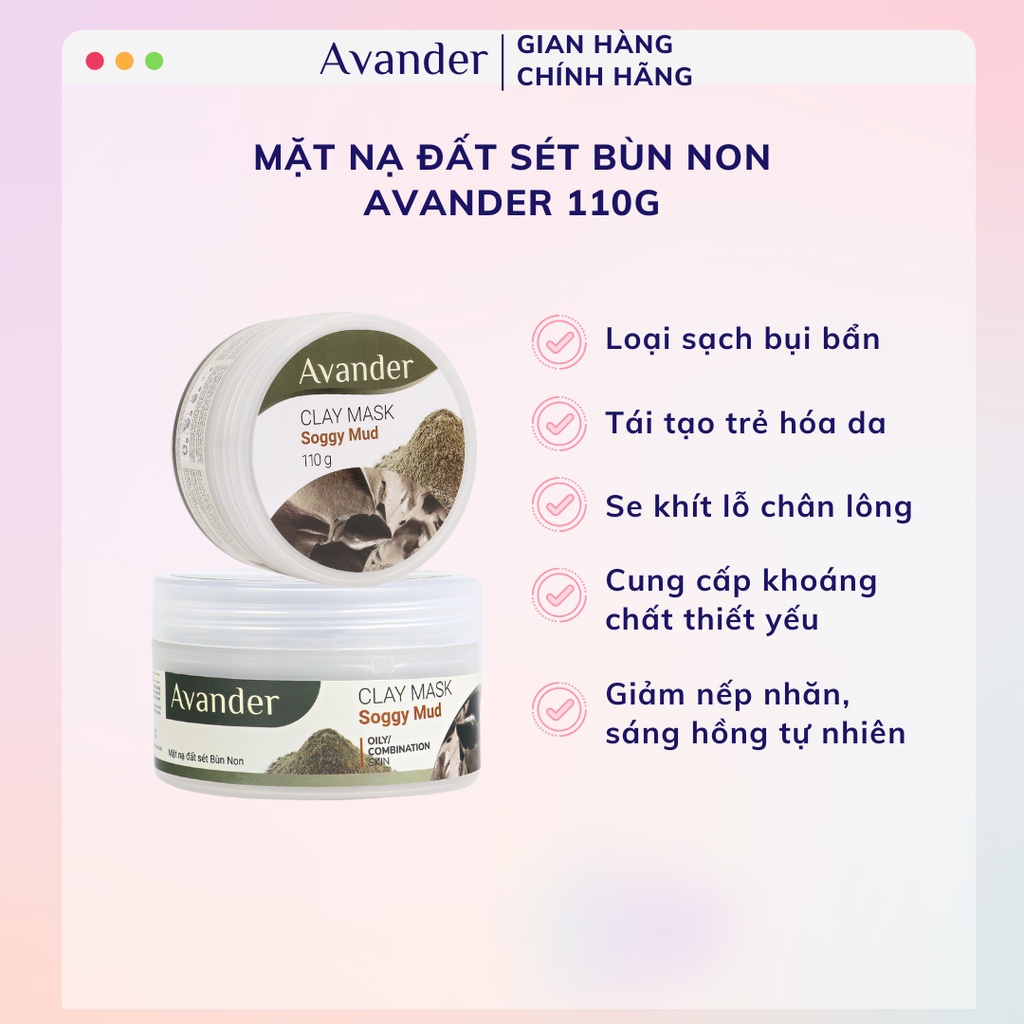 Mặt nạ đất sét bùn non Avander 110g
