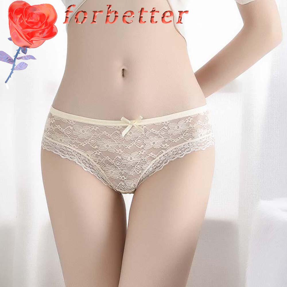 Quần lót cotton phối ren hoa đính nơ quyến rũ dành cho nữ