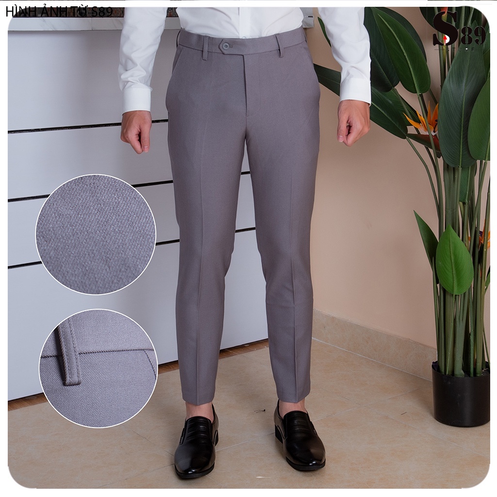 Quần âu nam, quần tây nam T-max chất vải chéo 81 dày dặn co giãn nhẹ , đường may chuẩn - Thời trang S89