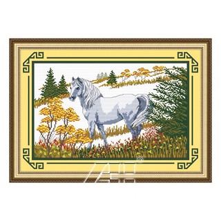 |Thanh Lý| Tranh thêu chữ thập mã đáo thành công con ngựa AL29691 |40x25cm|_Chưa thêu