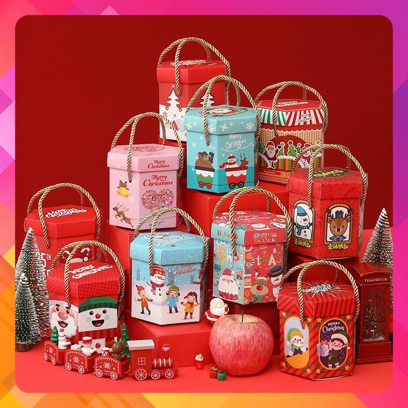 Hộp quà noel có quai, merry christmas đựng món quà nhỏ