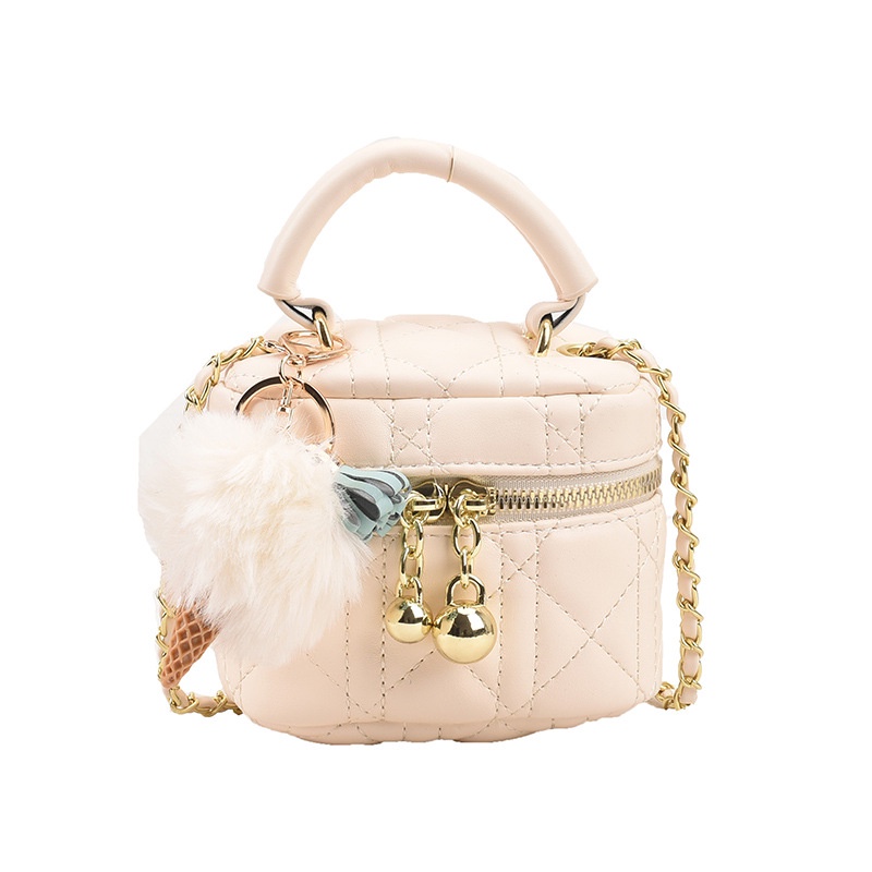 Túi tote IELGY hình vuông nhỏ phối bóng lông xù sành điệu cho nữ