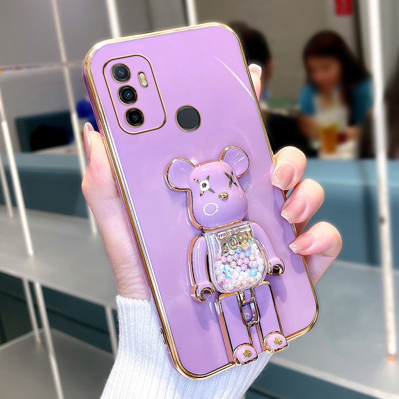 Ốp lưng OPPO A53 2020 Ốp Điện Thoại Silicon Mềm Chống Sốc Mạ Điện DDTGZJ01 Cho OPPO A53 2020 viền vuông cute