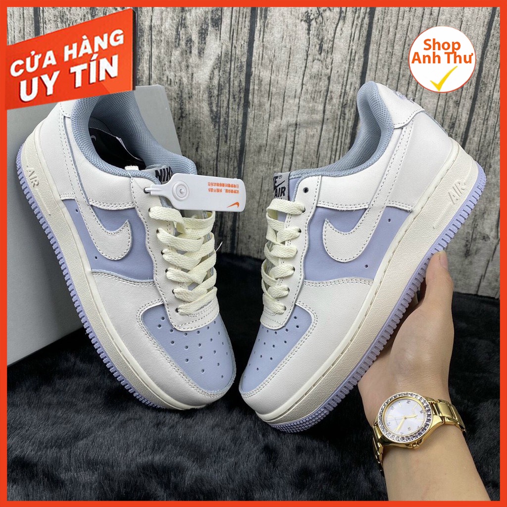 Giày_Nike Air Force 1, Giày AF1 Nam Nữ Thể Thao Trắng Xanh Thời Trang Hàng Đẹp Full Box Tặng Kèm Phụ Kiện