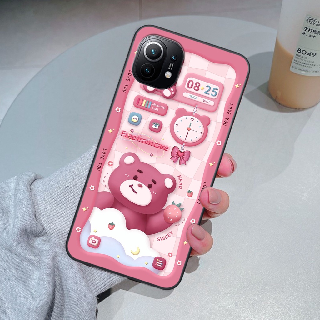 Ốp Xiaomi Mi 11 / Mi 11T / Mi 11 Lite gấu cute gấu dễ thương nhiều màu sắc ốp xinh cá tính