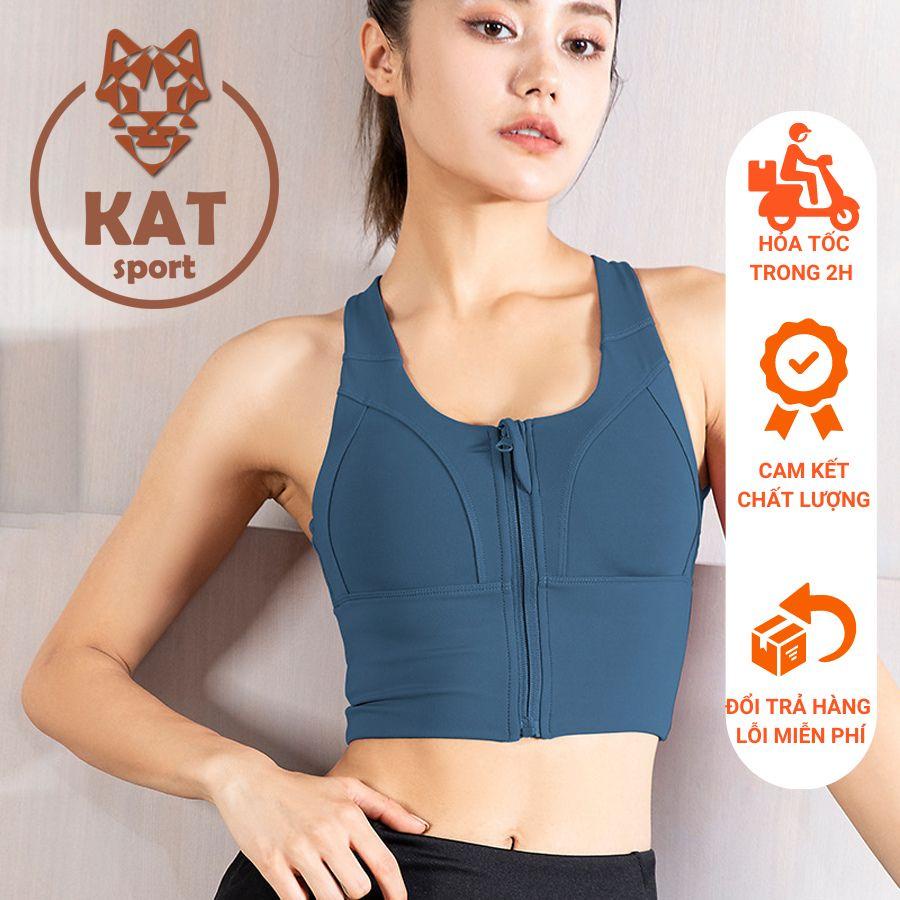 𝘽𝙞𝙜𝙎𝙖𝙡𝙚 - Áo bra tập Gym Yoga [KAT SPORT] dây kéo trước, thun poly thể thao cao cấp, co giã 4 chiều