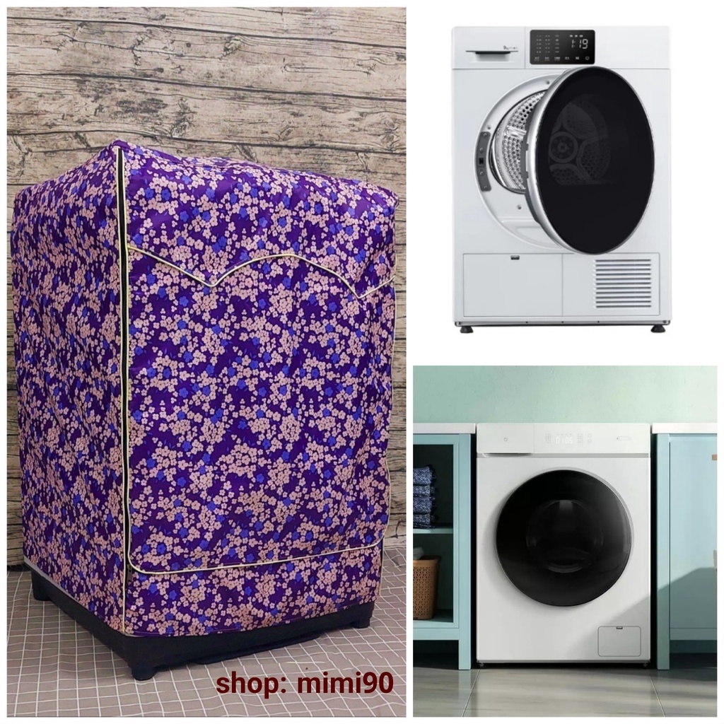 (Dành cho Dòng máy Samsung từ 8 - 21kg) Áo trùm máy giặt vải siêu dày, siêu bền dây - khóa kéo lớn, chống thấm nước