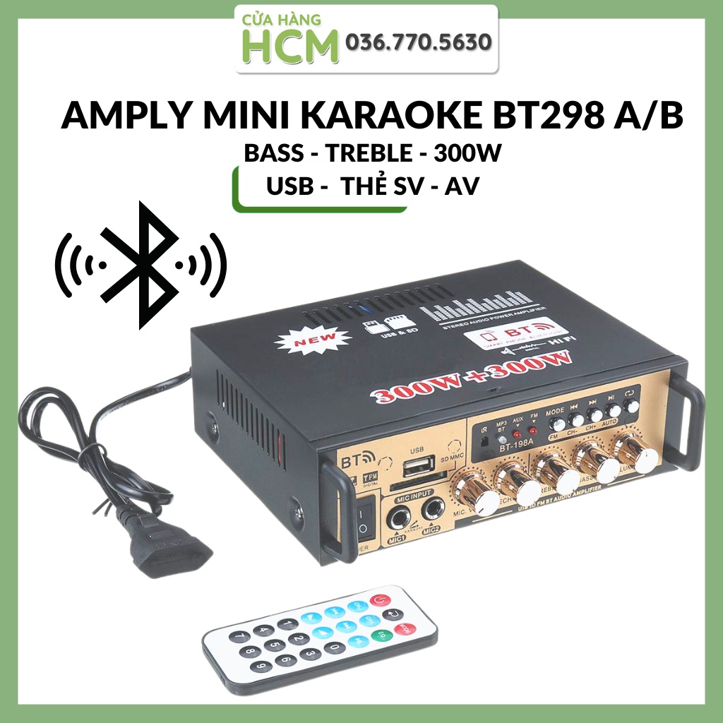 Ampli Karaoke KAW BT-298A phiên bản cao cấp, chức năng đa dạng, khuếch đại mọi tín hiệu