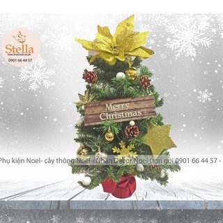 Cây thông Giáng sinh mini Stella Party màu vàng 65cm 45cm