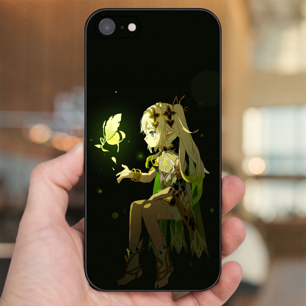 Ốp lưng iPhone 7, 8 dẻo đen cạnh vuông in hình Nahida Genshin Impact