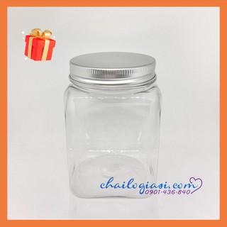 HŨ NHỰA VUÔNG 300G NẮP THIẾC