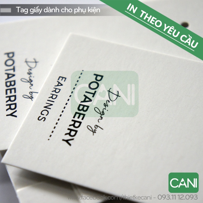 500c In theo yêu cầu Giấy ivory (giấy nhám dày )Tag Phụ kiện Trang sức Tag giấy treo quần áo Thẻ tem giấy CANI