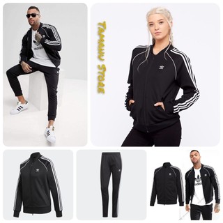 💥THANH LÝ 💥 (CHUẨN HÃNG) Set bộ thu đông adidas SST màu đen nam nữ vân dệt nổi - Bộ nỉ bomber CW1256