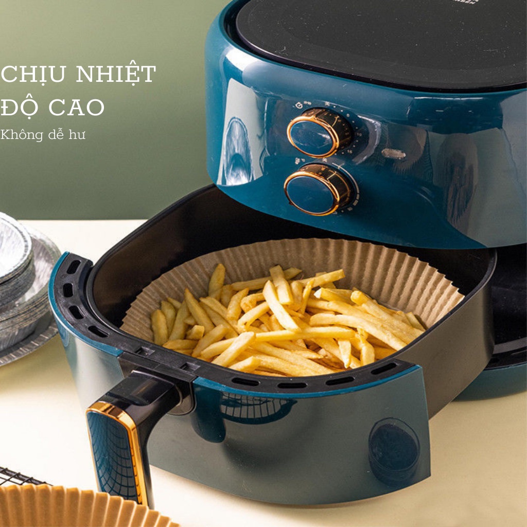 Set 50 Miếng Giấy Lót Nồi Chiên Không Dầu Hình Khuôn Bánh GIGAHOME Loại Xịn Có Hộp 10772