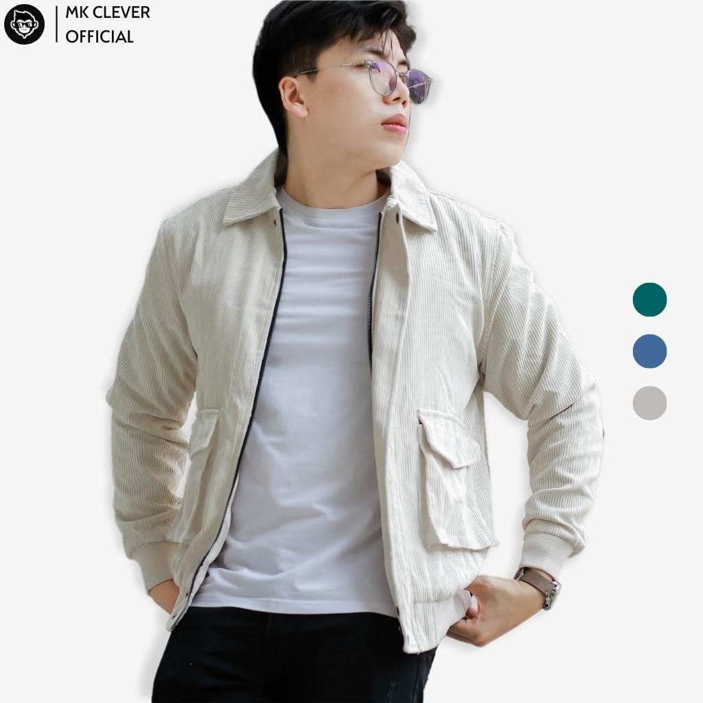 Áo khoác nhung nam lót lông cừu Frank MK CLEVER, phong cách quý ông lịch lãm