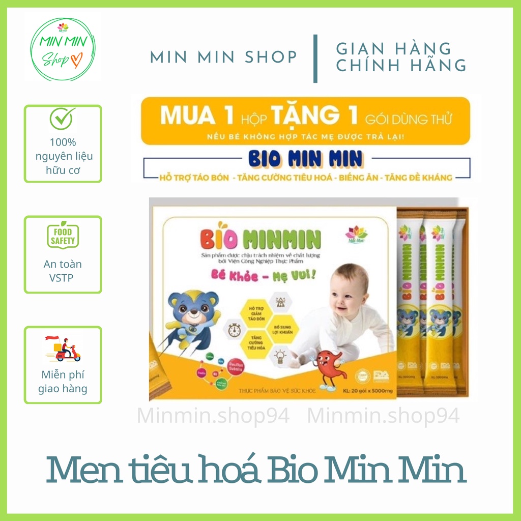 Men Bio Min Min tăng đề kháng - giảm táo bón, biếng ăn ở trẻ