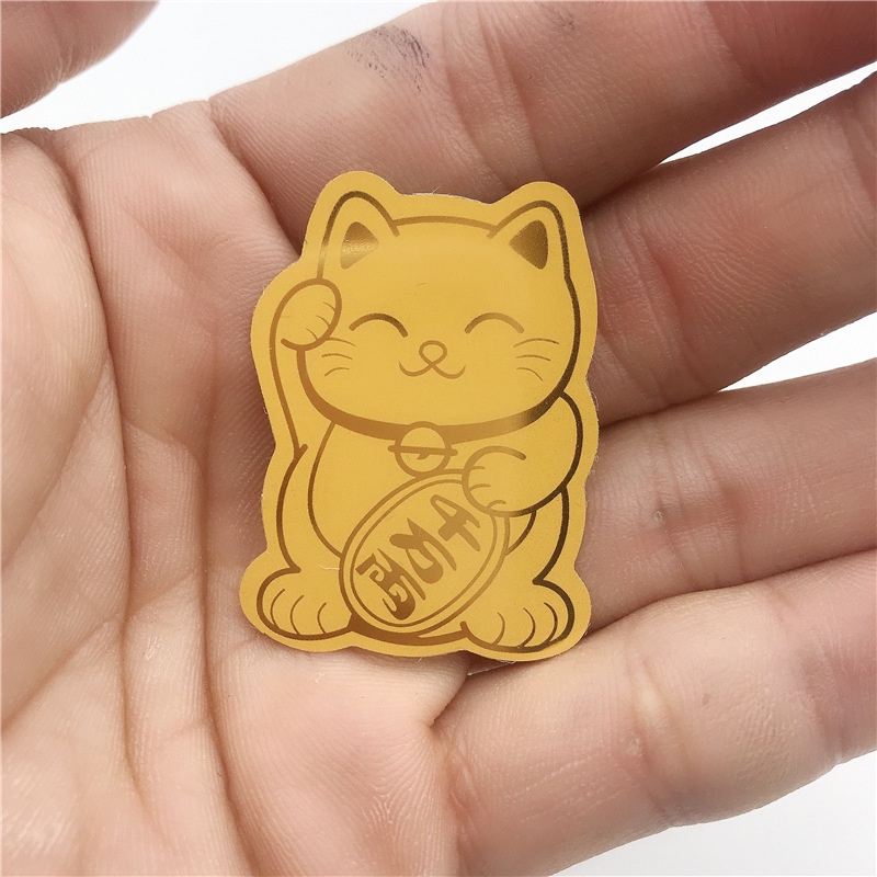 Mèo thần tài chiêu tài chiêu lộc- miếng dán lưng điện thoại  mèo thân tài may mắn năm mới.