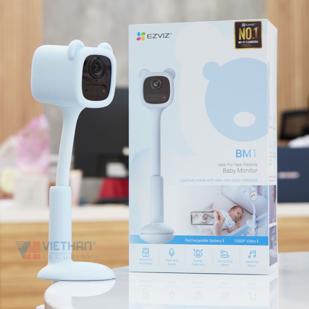 Camera không dây Wifi trông trẻ, camera dùng PIN Ezviz BM1 Đàm thoại/ Phát nhạc/ AI