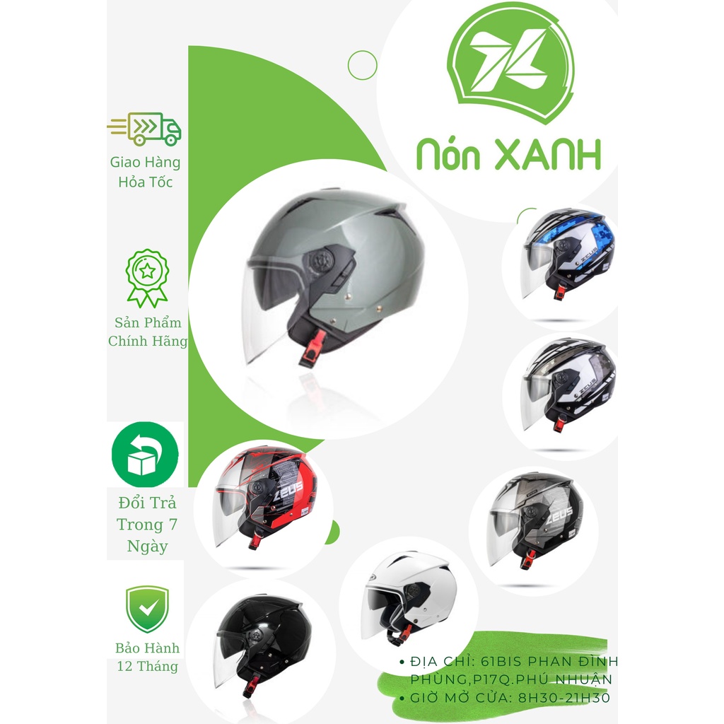 Mũ ZEUS 205 - Solid Nardo Grey