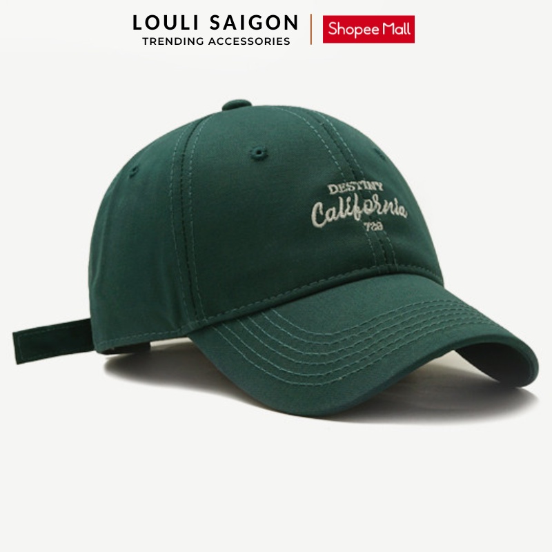 Mũ lưỡi trai LOULI SAIGON form mềm thêu chữ California, nón lưỡi trai nam nữ phong cách Hàn Quốc