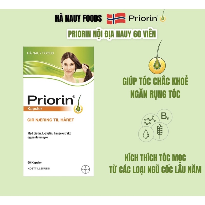 Viên Ngăn Rụng Tóc Priorin - Biotin - Vitamin B Hộp 60 Viên