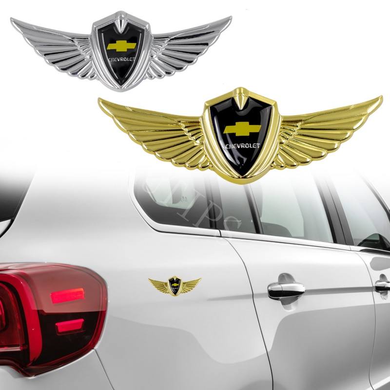 Logo Kim Loại Hình Đôi Cánh 3D Trang Trí Thân Xe Hơi Chevrolet Captiva Lova Zafira Spin Orlando Trax Colorado Aveo Spark