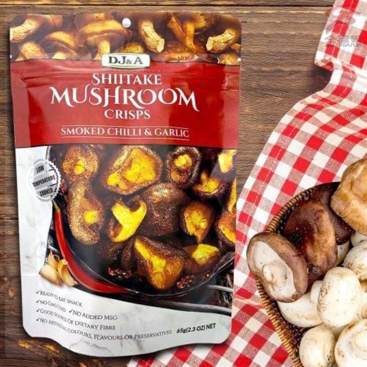 Snack Nấm Hương Sấy Giòn DJ&A - Snack Nấm Hương Sấy Khô Đủ Vị, Hàng Úc Nhập Khẩu, Không GMO, Ăn Chay Được Gói 65g