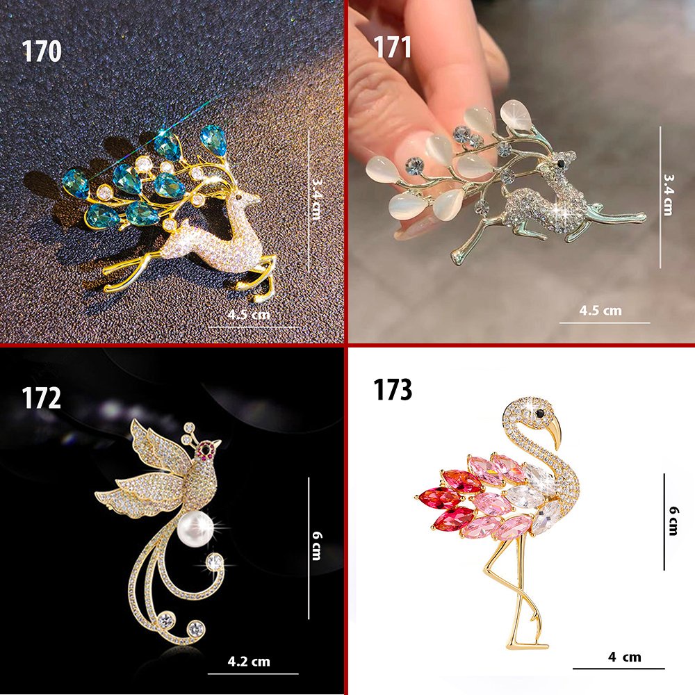 GOTI - Ghim Cài Áo Hình Tre Lá Đính Hạt Thời Trang Nữ Kiểu Dáng Trâm Cài Phụ Kiện Đẹp