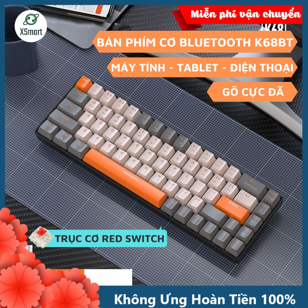 Bàn Phím Cơ Bluetooth Không Dây K68BT Trục Cơ Red Switch Gõ Cực Đã Có Hotswap Kết Nối Máy Tính / Điện Thoại / Tablet | BigBuy360 - bigbuy360.vn