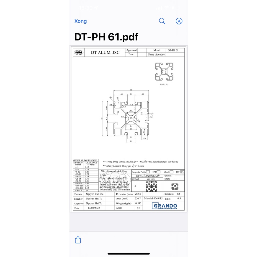 Nhôm định hình 30x30