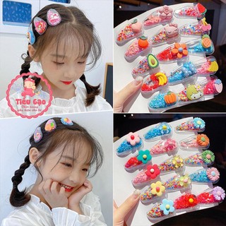 Set kẹp tóc set 5 kẹp tóc mái cho bé hình hoa quả dễ thương