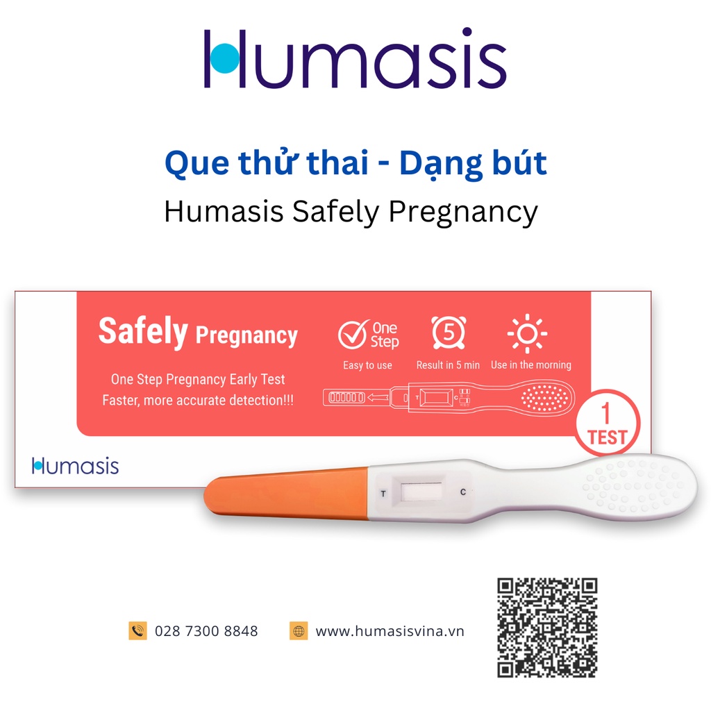 Que thử thai Humasis Safely Pregnancy - Dạng Bút - Phát hiện mang thai sớm