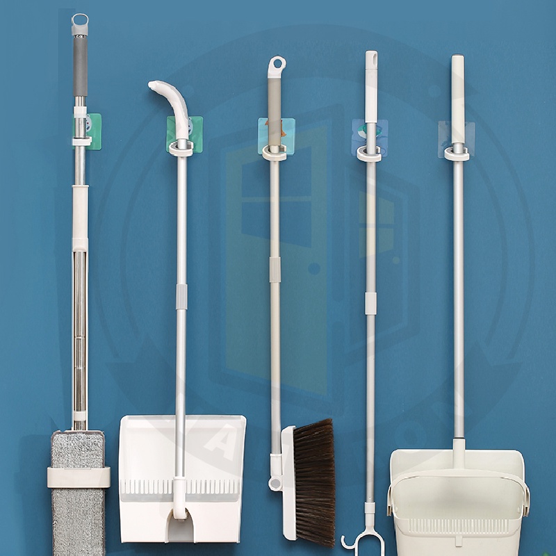 Kẹp chổi giữ cây lau nhà gắn tường không thấm nước tiện lợi cho gia đình NANORON ⭐ Móc treo nhà tắm thông minh