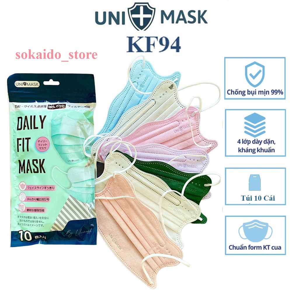 Set 50 cái khẩu trang cua kf94 fit uni mask cải tiến 4 lớp kháng khuẩn - ảnh sản phẩm 1