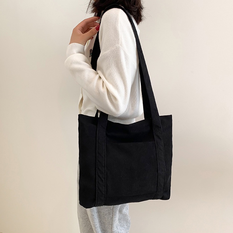 Túi Xách Vải Nhung Kẻ Kích Thước Lớn Phong Cách Hàn Quốc Cho Nữ