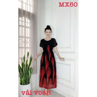 VÁY ĐẦM HOA - VÁY DÁNG DÀI - VÁY VOAN LỤA 3D SIÊU SANG CHO NGƯỜI TRUNG NIÊN