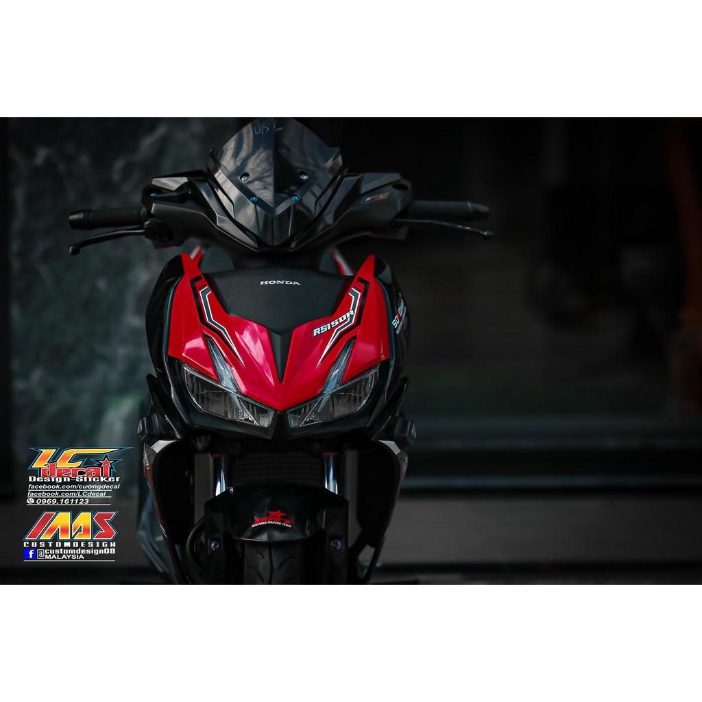 TEM RỜI mẫu RS150R họa tiết bắt mắt cho Winner X đỏ đen - siêu hot 2023