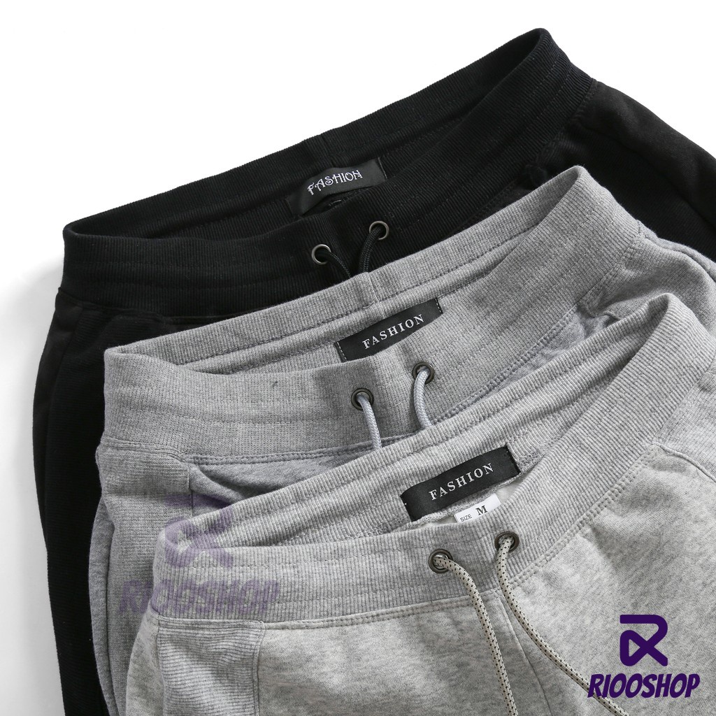 Quần thun nỉ nam ngắn cao cấp chuẩn shop dây kéo RPS037 - quần short nam đẹp Riooshop