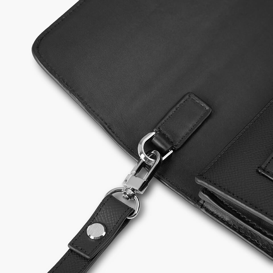 Clutch Nam Khóa Số Cao Cấp Da Bò Epsom CK18 Màu Đen