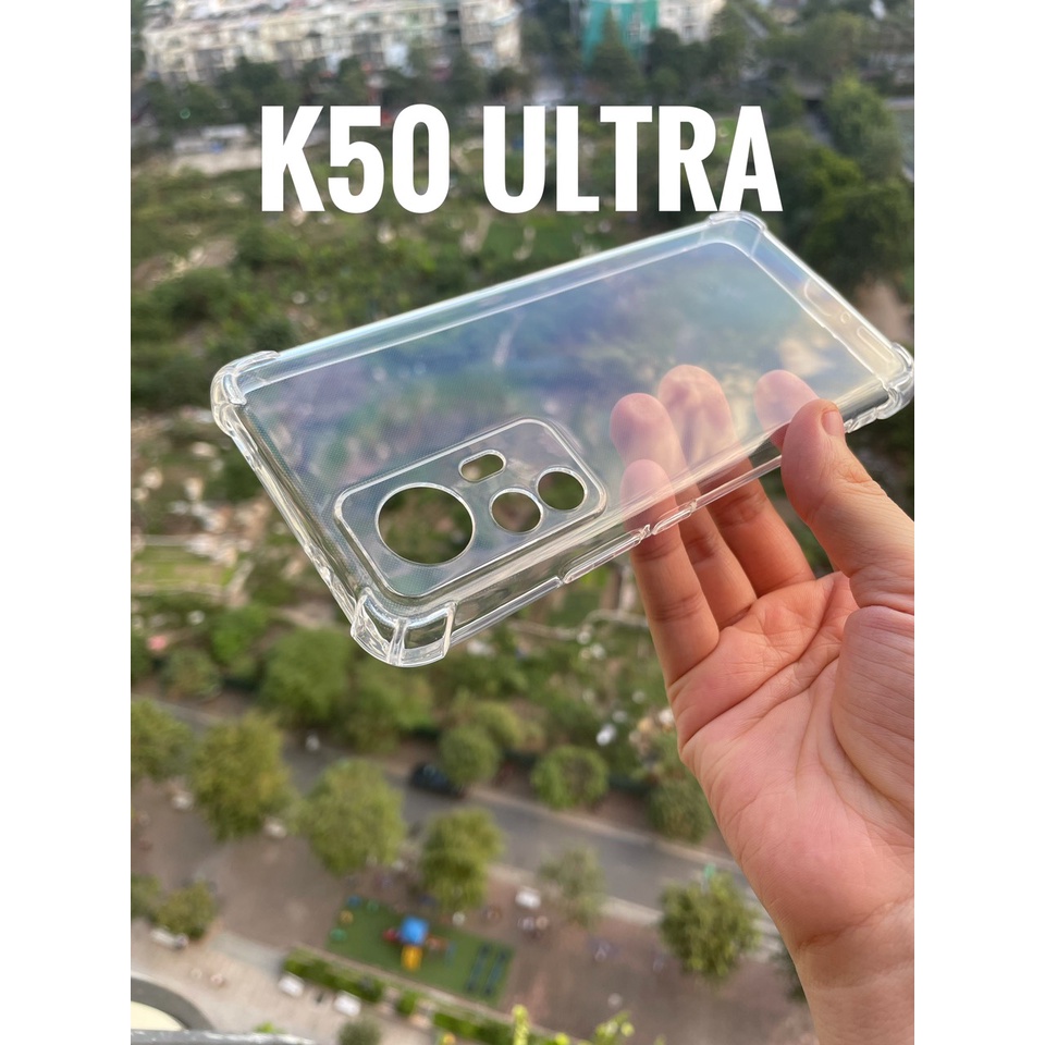 Ốp lưng Xiaomi Redmi K50 Ultra Dẻo Trong Suốt Chống Sốc 4 Góc, khoét mắt camera