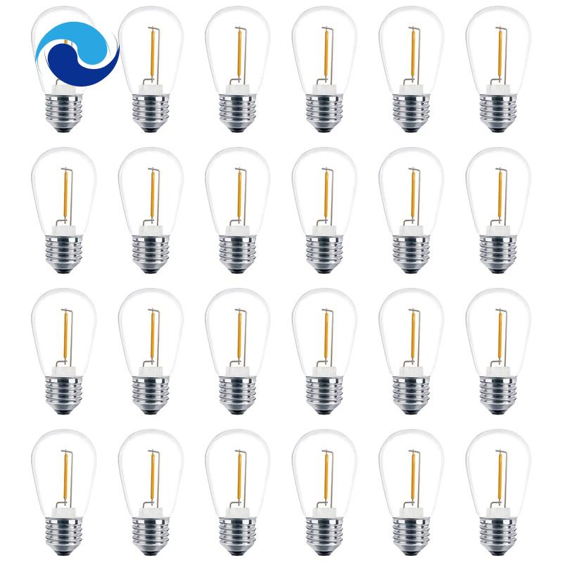 Set 24 Bóng Đèn LED S14 3V Ánh Sáng Trắng Ấm Chống Vỡ Dùng Ngoài Trời Tiện Dụng