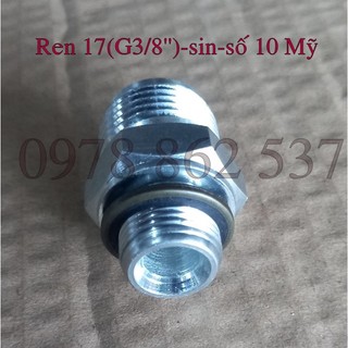 Rắc co thuỷ lực ren 17 thẳng dùng sin g3/8''-số 10 mỹ