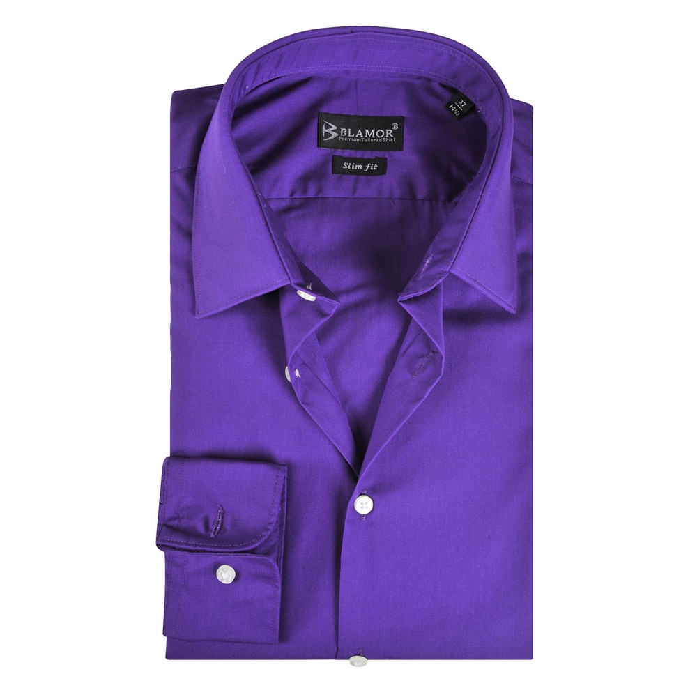 Áo sơ mi tím nam TUTO5 Menswear công sở trơn dài tay cao cấp Slim fit Lilac Shirt chống nhăn phong cách 105123022
