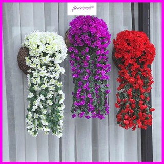 Chùm hoa lá rủ treo tường màu sắc tươi sáng trang trí nhà cửa, phòng khách, ban công, tiểu cảnh, quán cafe sinh động