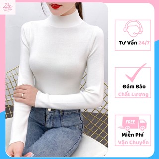 Áo len tăm cổ 3 phân Hàng Quảng châu chất mềm mịn xinh xắn có nhiều màu lựa chọn